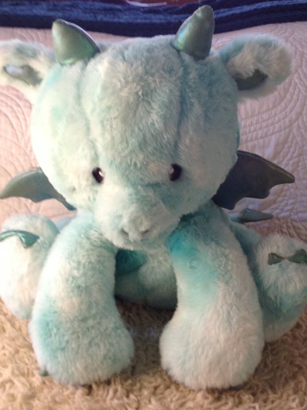 FAO Schwartz Glow Bright Light Up Plush (works) Sound Dragon Horns Wings Adorabs - Picture 2 of 8